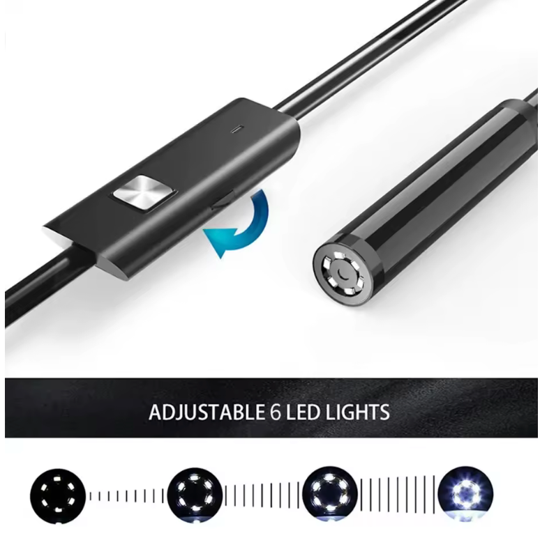 Waterproof adjustable LED lighting cable with endoscope Inspection Camera