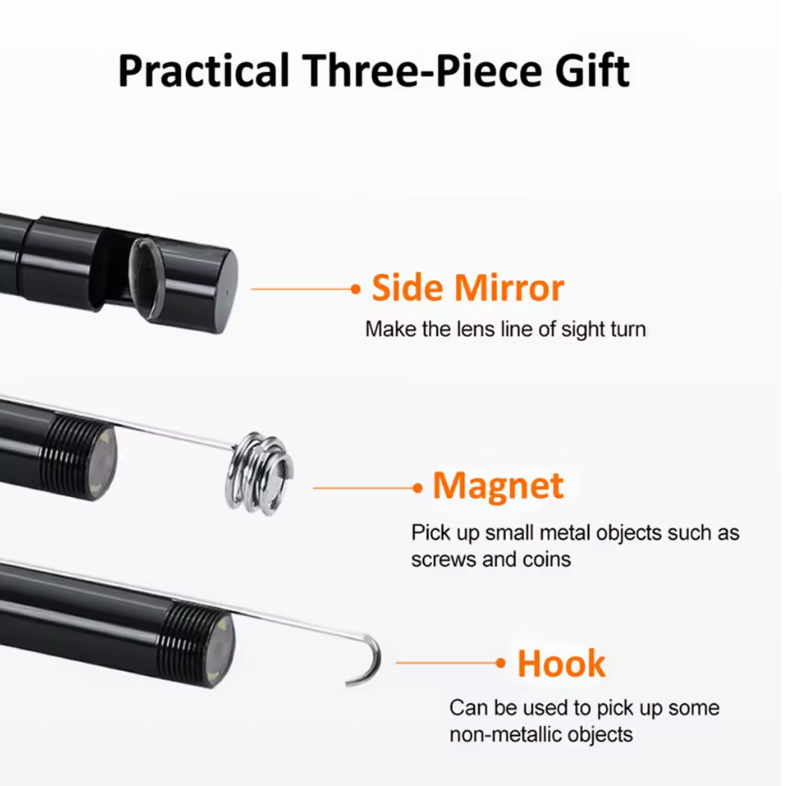 Waterproof adjustable LED lighting cable with endoscope Inspection Camera