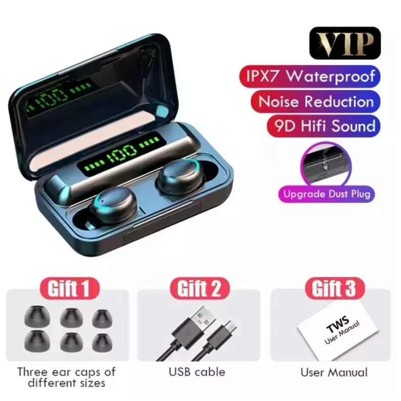 TWS F9-5 Bluetooth 5.3 Wireless Earbuds